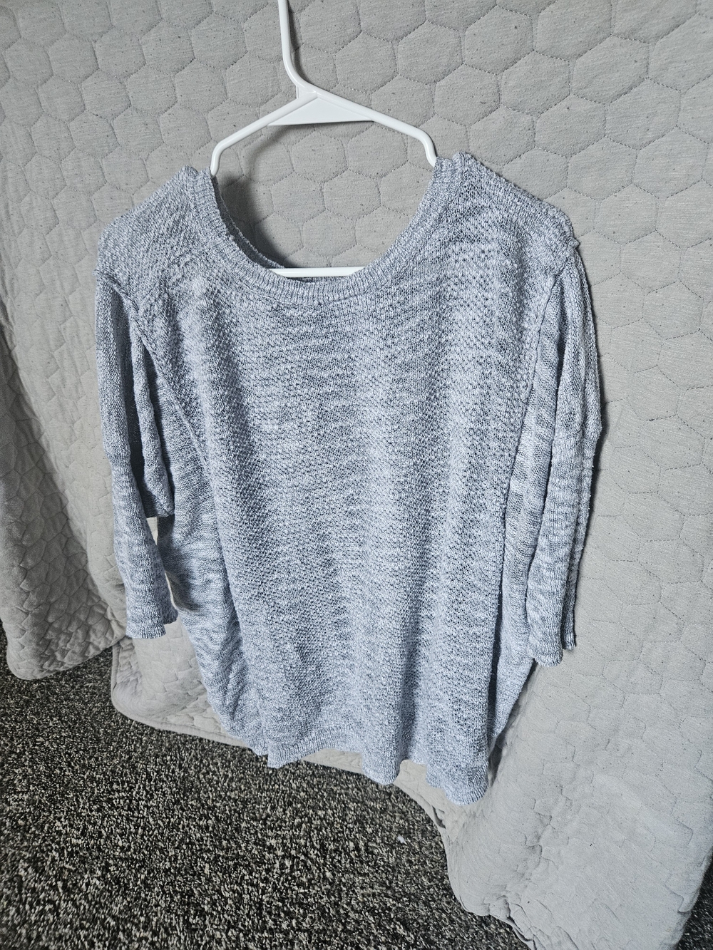 Sun & Shadow Heather Gray Crewneck Knit Sweater